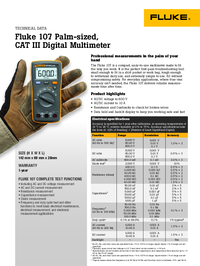Thumbnail of document Data Sheet - 107 Pocket Digital Multimeter